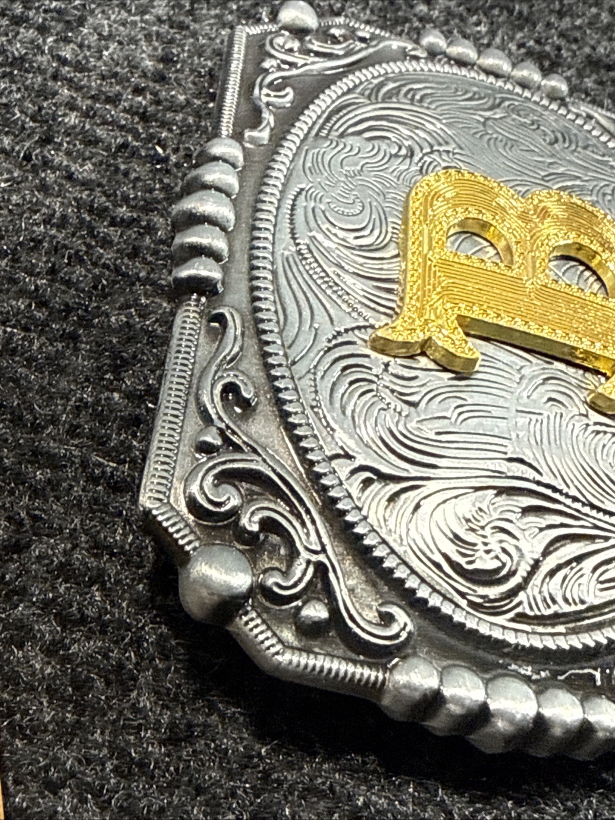 NEW INITIAL  » B  » RODEO BIG COWBOY WESTERN BELT BUCKLE