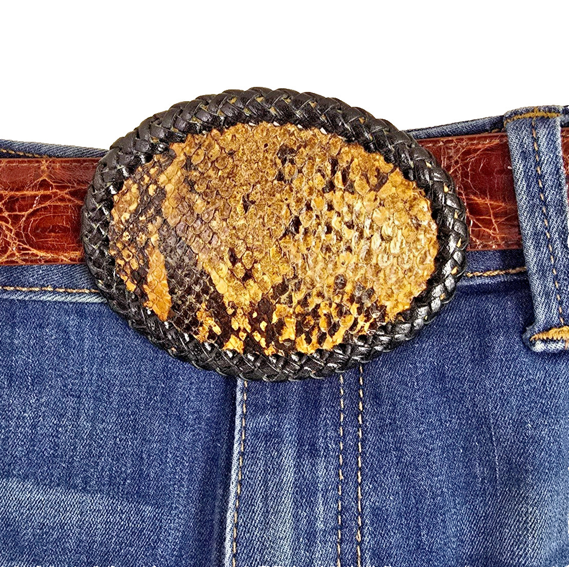PYTHON Snake skin Belt Buckle SNAKE SKIN LARGE NEW Authentic Handmade western
