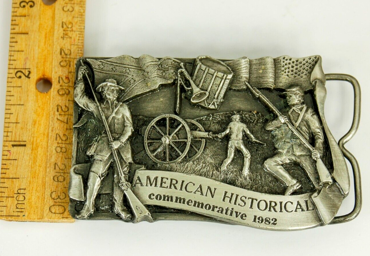 Civil War Commemorative belt buckle western pewter 1982 Siskiyou Buckle Co.