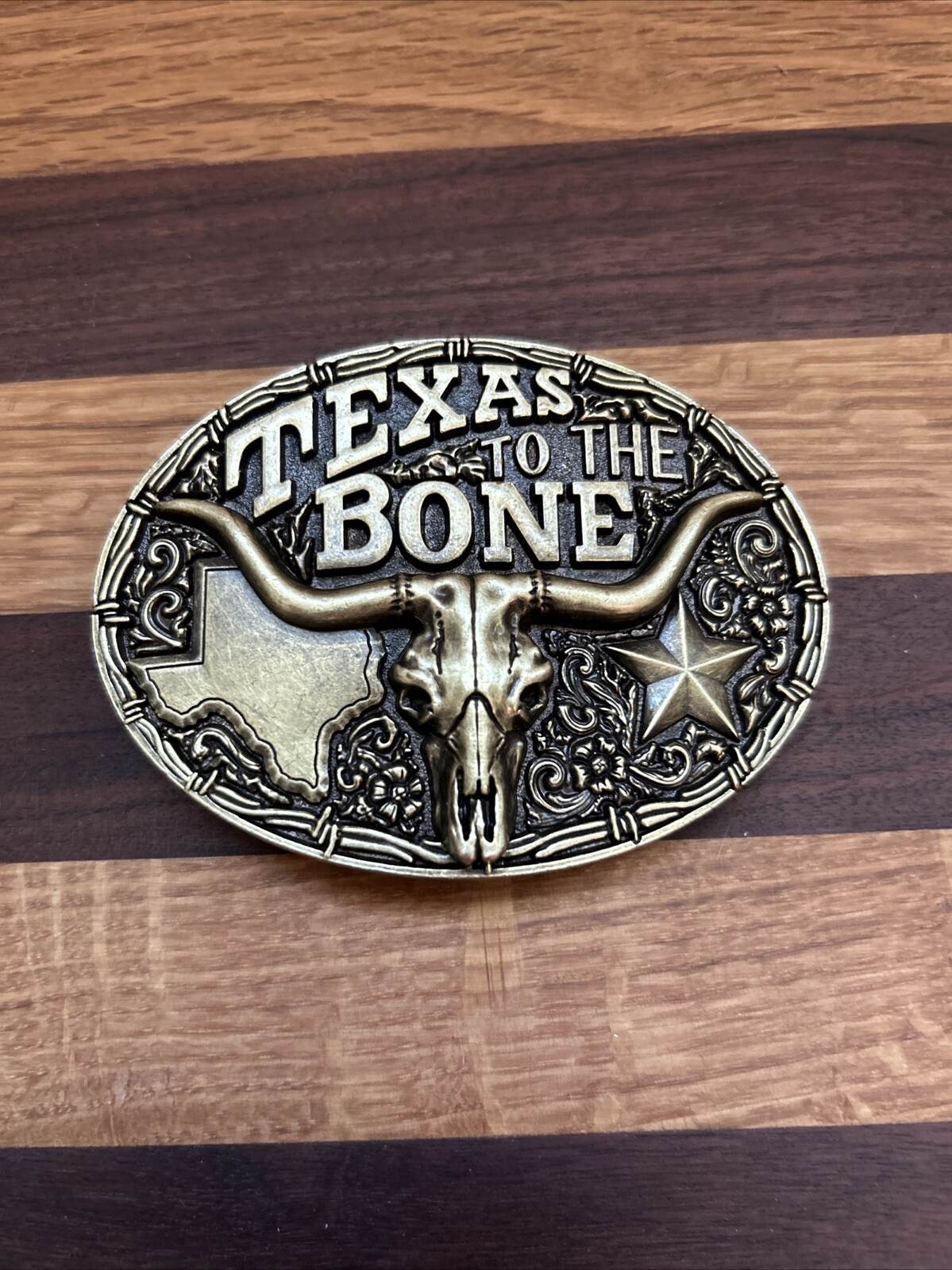 Texus longhorn belt buckle vintage Western Cowboy Retro Cool Oval Large Bull