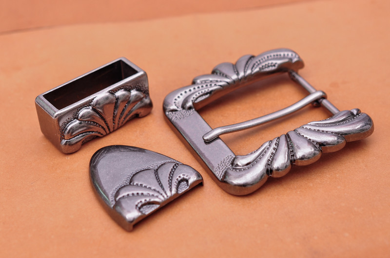 Huge Vintage Silver Flower Western Flair Cowboy Belt Buckle Set Fits 40mm Strap