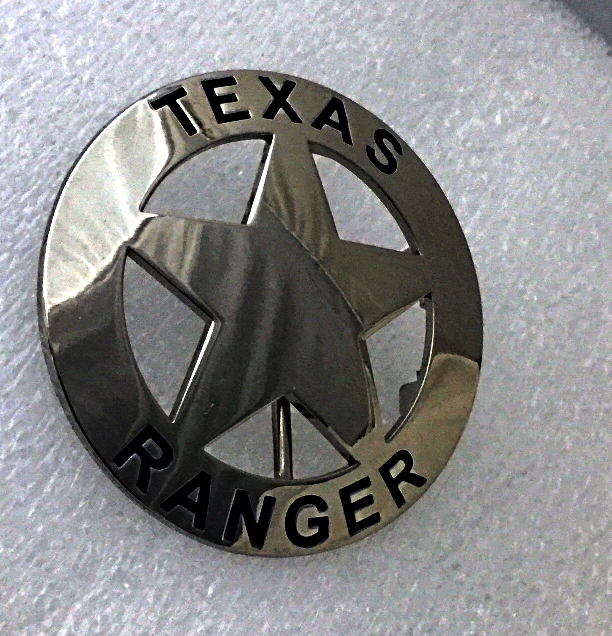 Texas Ranger Badge Belt Buckle (Silver) Slightly Scratched