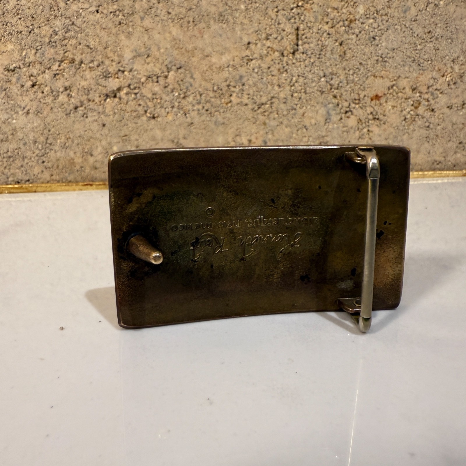 Mid Century Modern Kenneth Reid Buckle Dark Wood Thin Line Brass