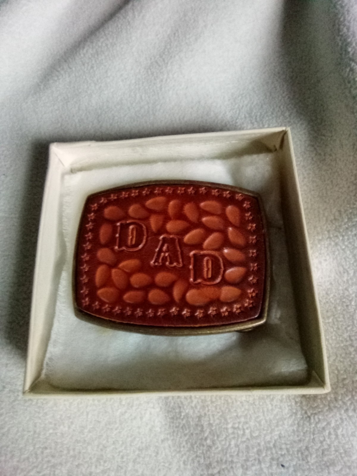 Hand Tooled Leather DAD buckle Birthday Father&rsquo;s Day Holiday Gift