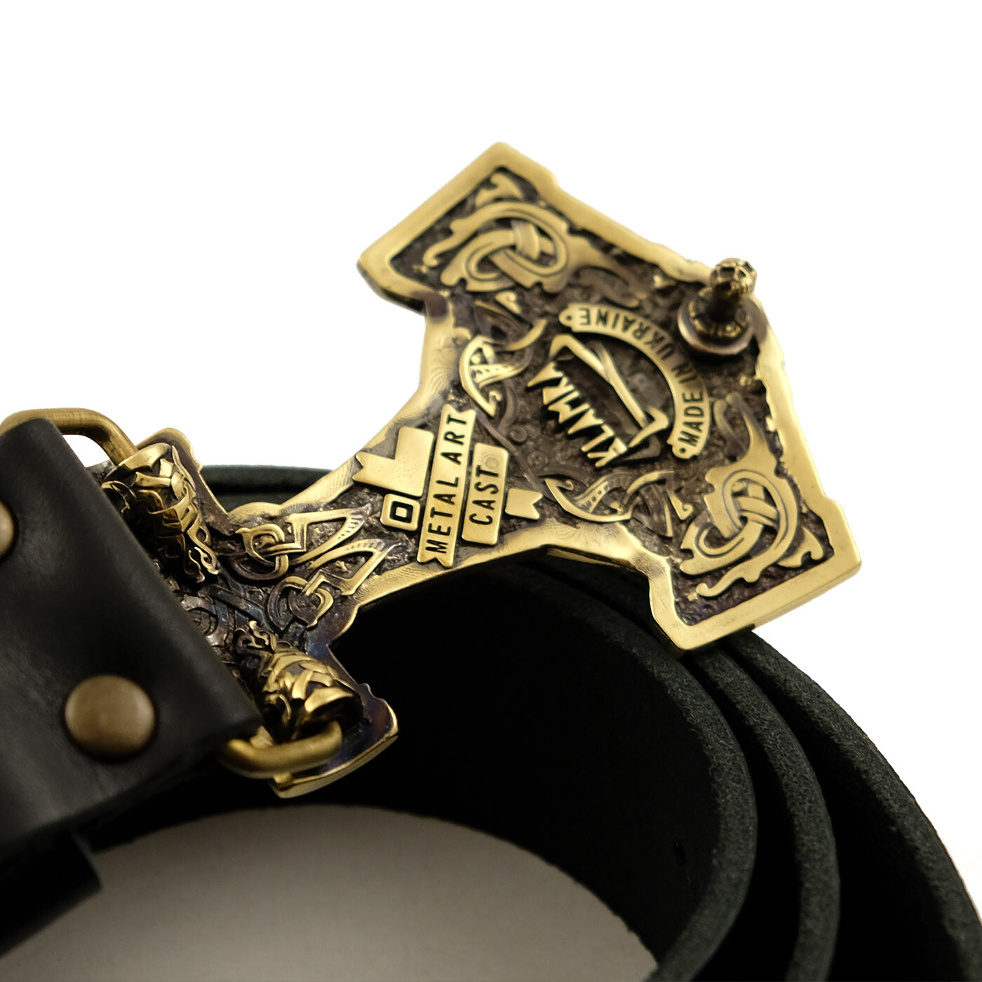 Thor Hammer Belt buckle, Scandinavian Old Norse Viking Mjolnir buckle