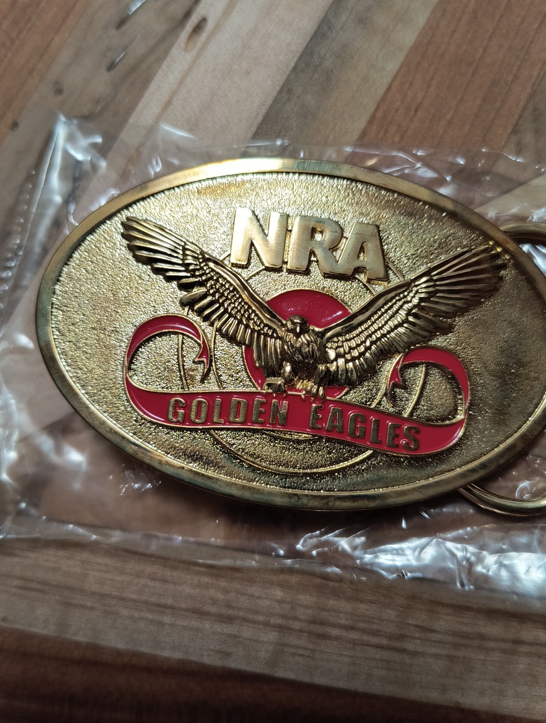 NRA Golden Eagles Belt Buckle With Original Box