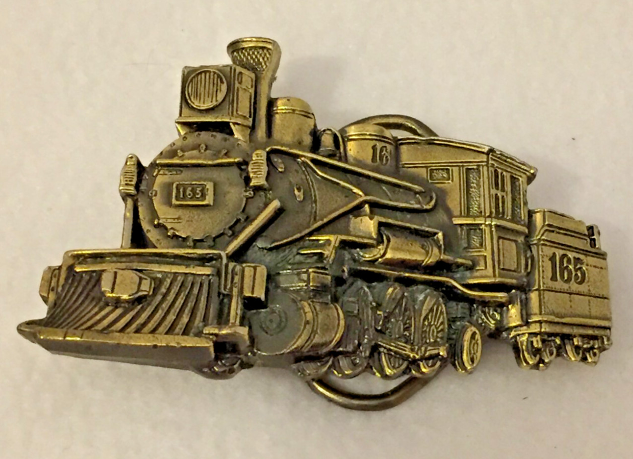 Train Belt Buckle The Great American Buckle Company Locomotive 1981 Vintage