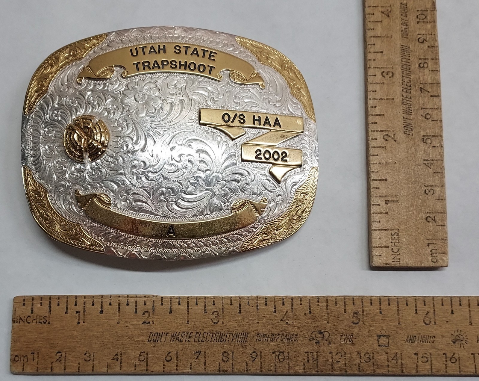2002 UTAH STATE TRAPSHOOT – O/S HAA – A – BELT BUCKLE – listing # 9559