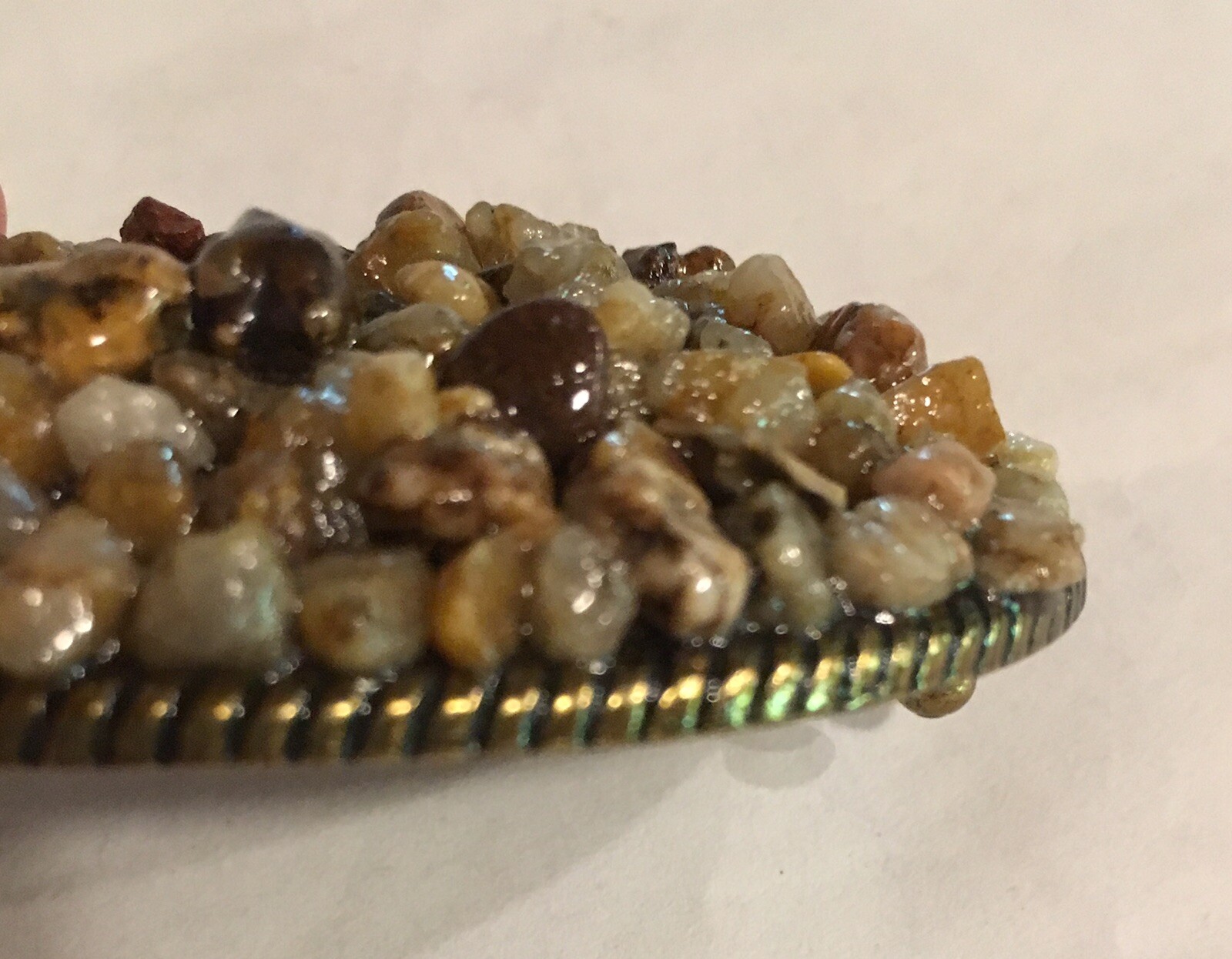Polished Agate Stone Oval Belt Buckle Unisex