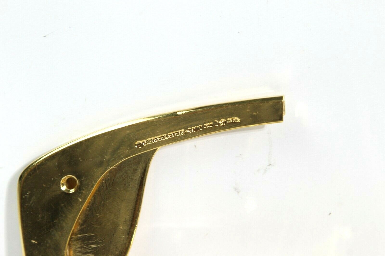 1987 KIESELSTEIN CORD STERLING LARGE 2PC GOLD PLATE BELAIR BUCKLE 4-3/4&Prime; x 3.25&Prime;