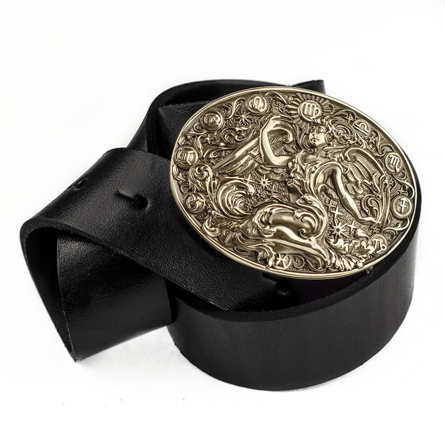 Virgo german silver buckle, Virgin Horoscope Astrological Zodiac Sign buckle