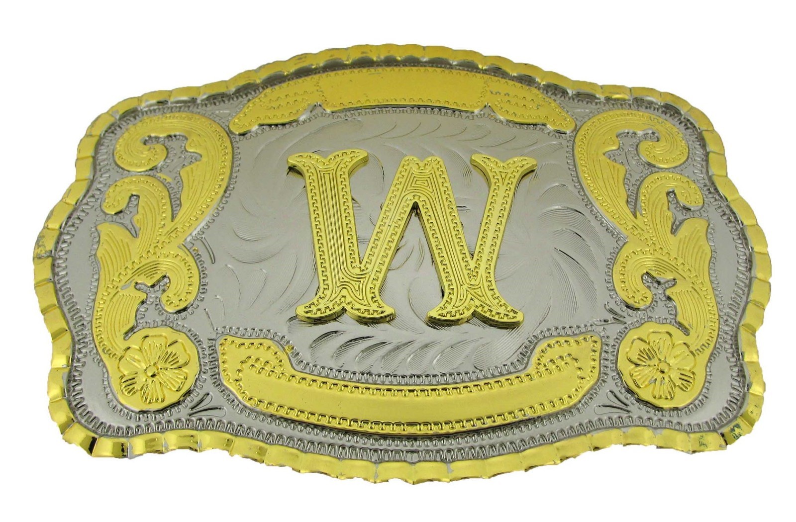 Initial Letter W Belt Buckle Alphabet w Monogram Western Cowboy Rodeo Style New