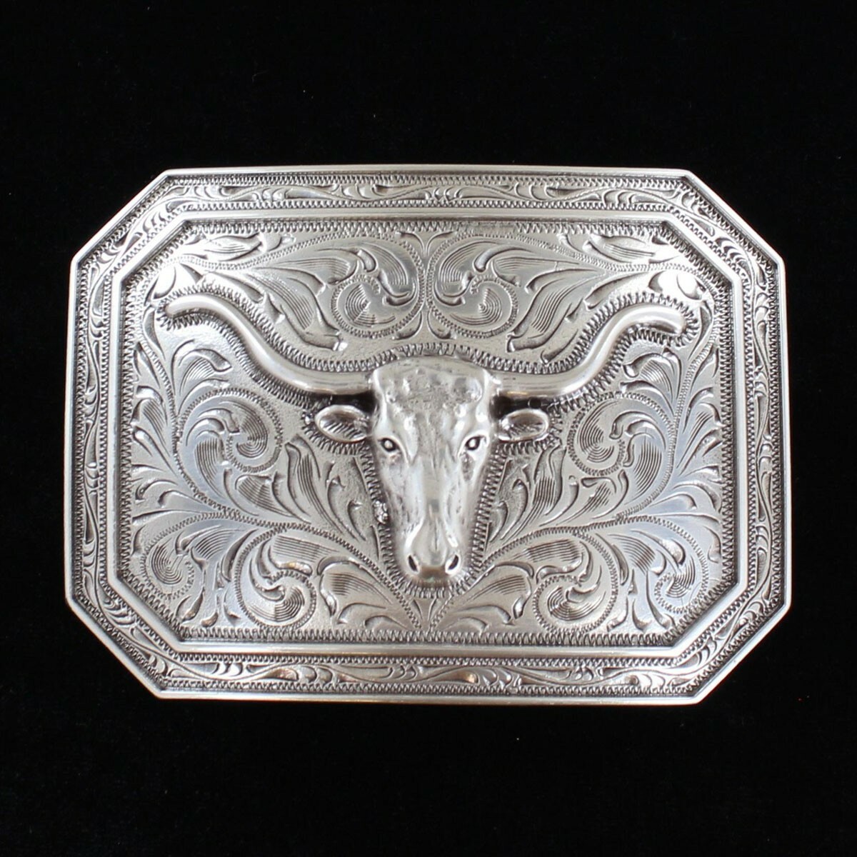 Ariat Western Longhorn Smooth Edge Silver Buckle A37008