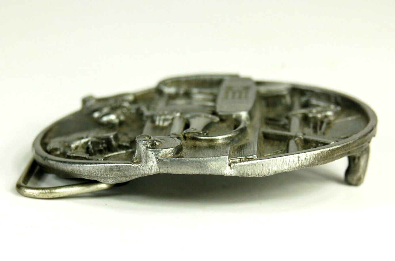 Telephone Lineman belt buckle western pewter Siskiyou Buckle Co. 1988
