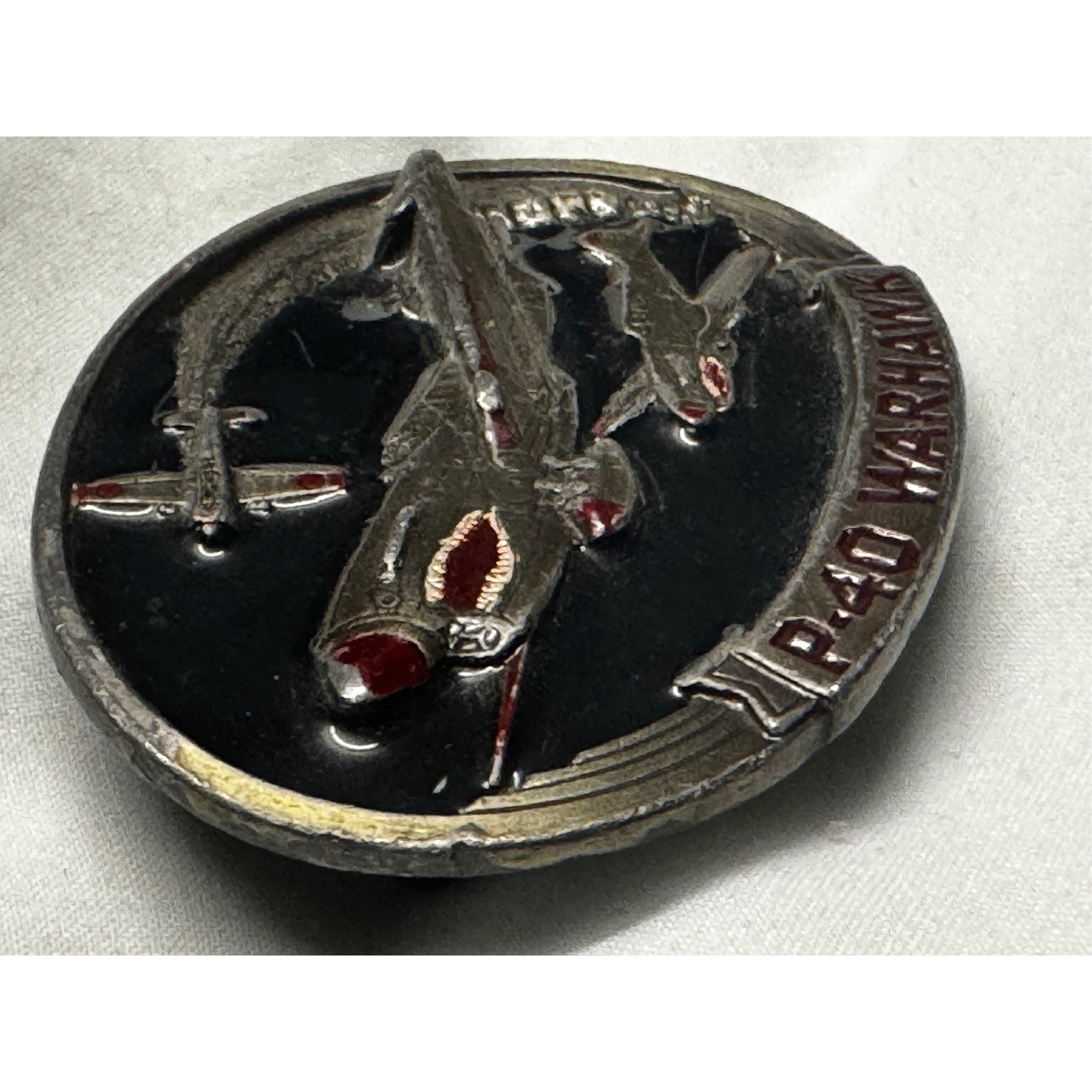 Vintage 1986 C+J Inc P-40 Warhawk Belt Buckle WWII Aviation Made in USA 1131
