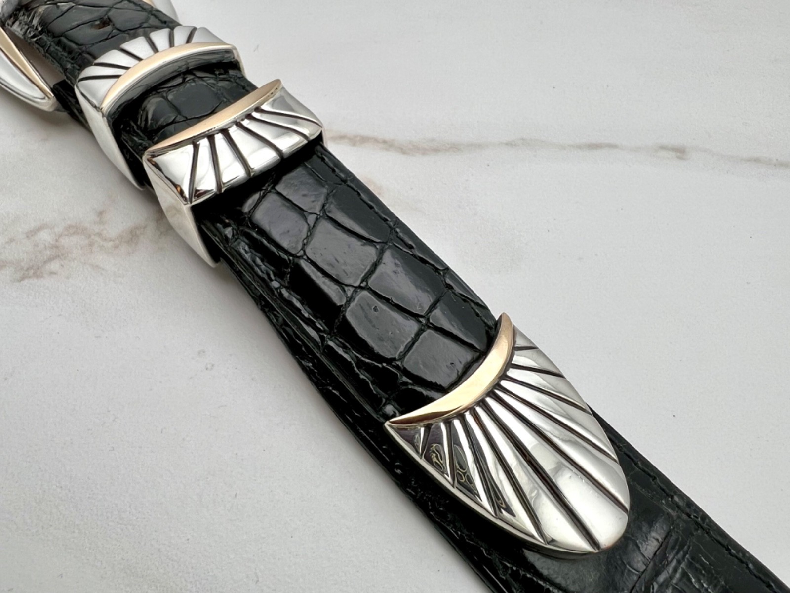 BG Mudd BGM .925 Sterling 14K Gold Tom Taylor Santa Fe 1” buckle set
