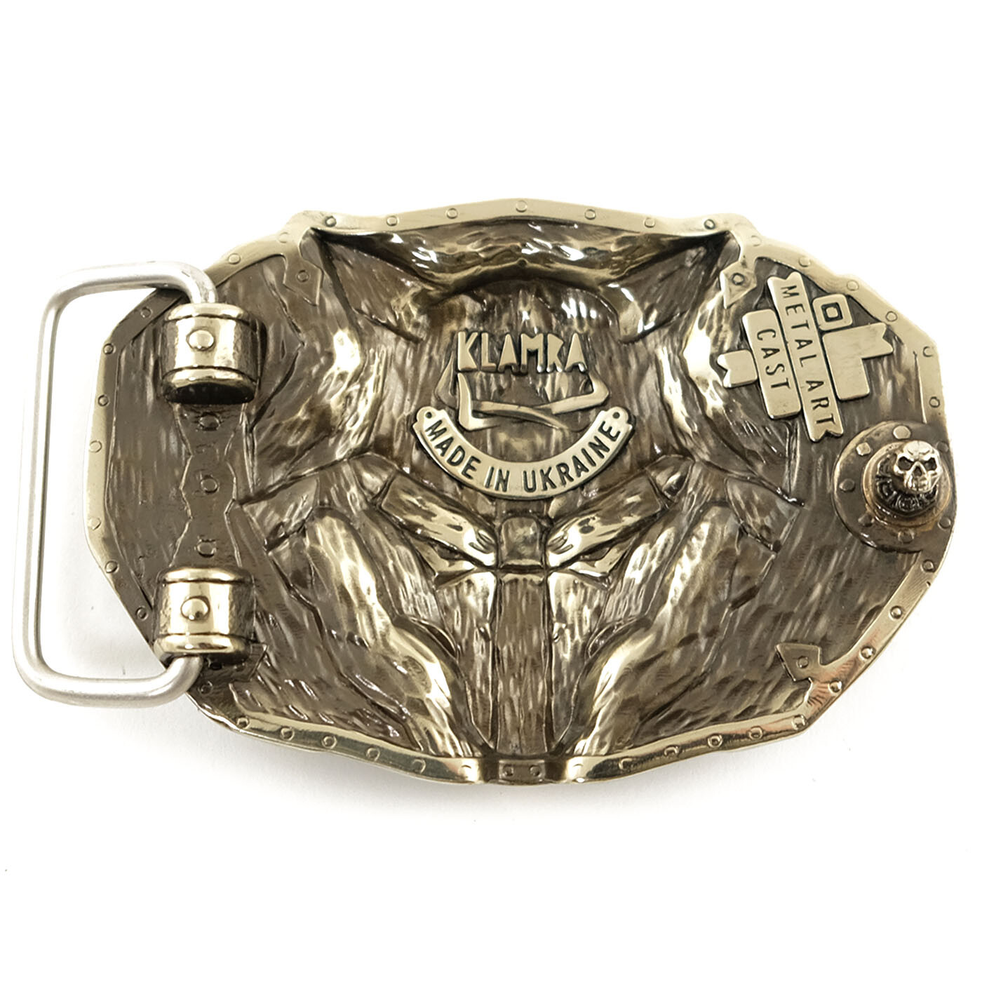 Runic Wolf german silver belt buckle, Scandinavian Old Norse Celtic werewolf