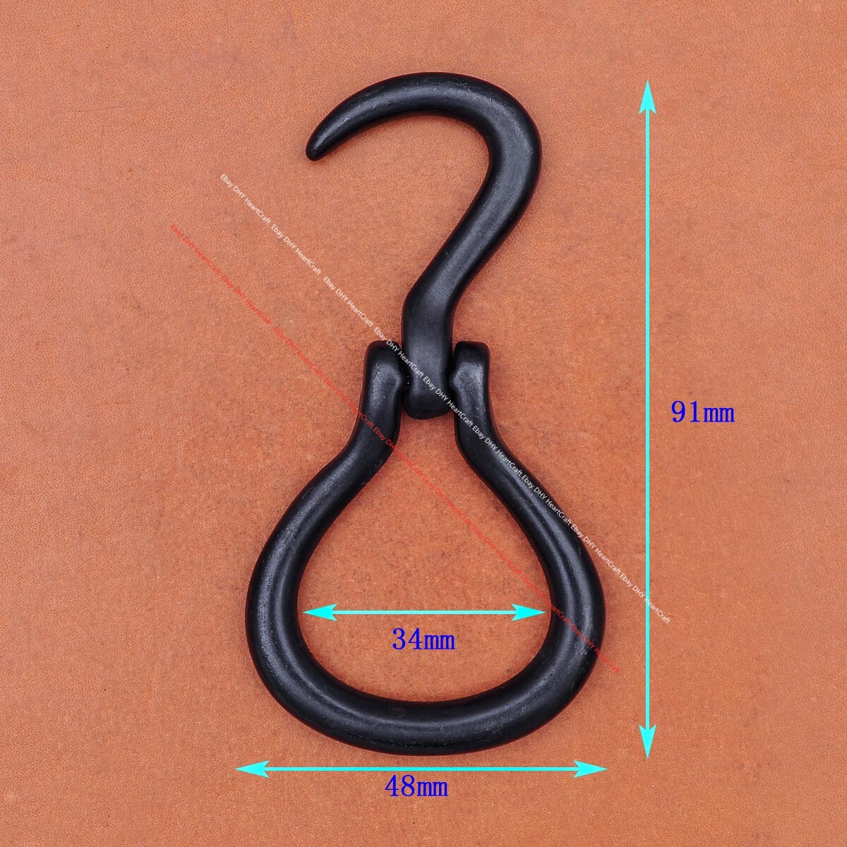 Black Western Cowboy Leathercraft Hoof Pick Leather Belt Buckle fit 34mm Strap