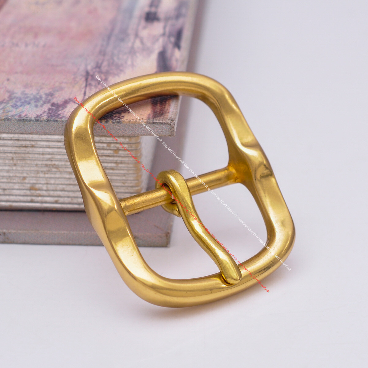 40MM HEAVY DUTY REAL SOLID BRASS HARDWARE CENTER BAR BELT BUCKLE REPLACEMENT