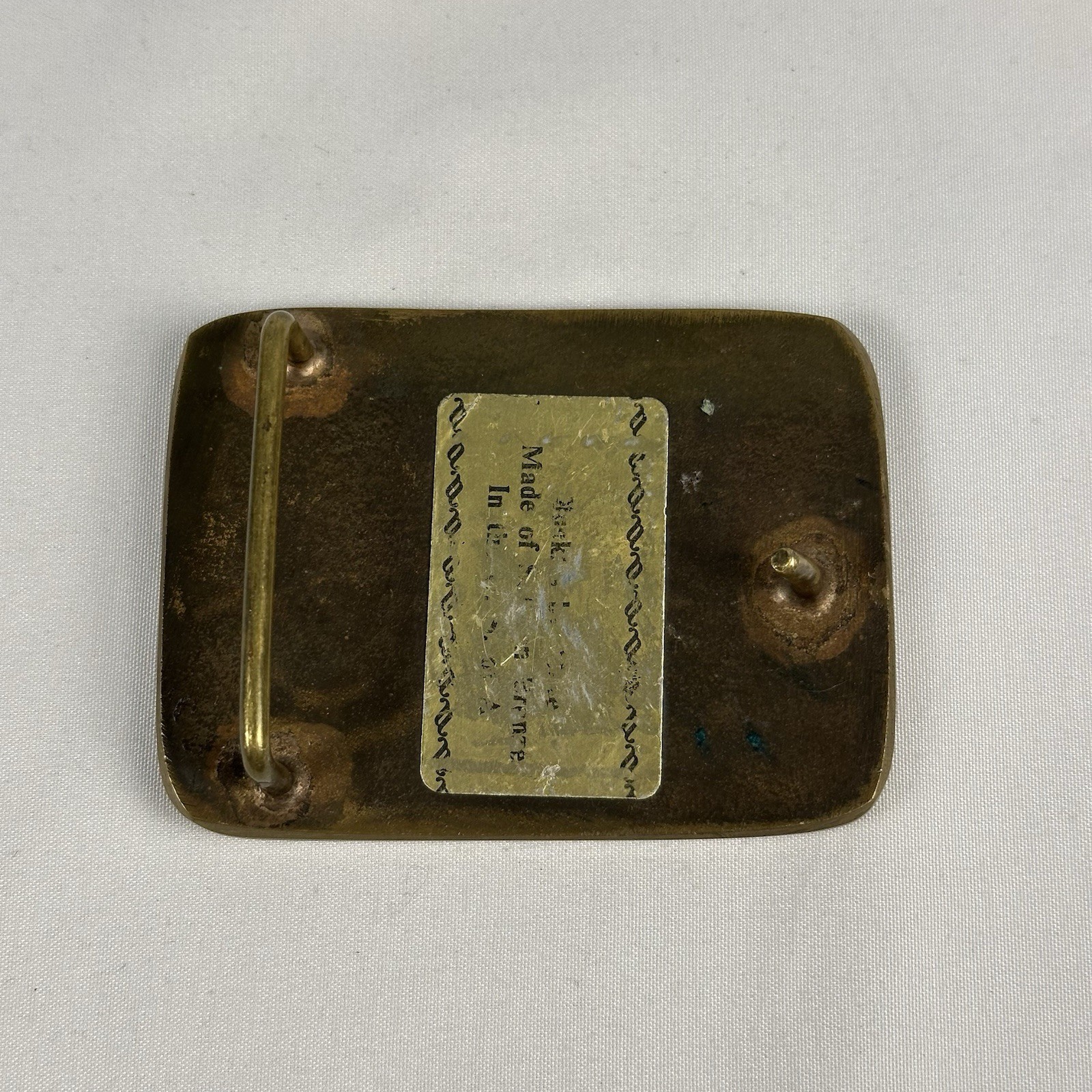 Vintage Dee Cee Brand Brass Belt Buckle Washington Manufacturing Workwear