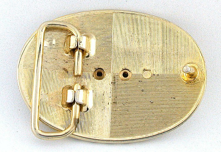 Gold Color Oval 40×30 40mm x 30mm NO DYE Lapis Lazuli Western Belt Buckle EPBB96