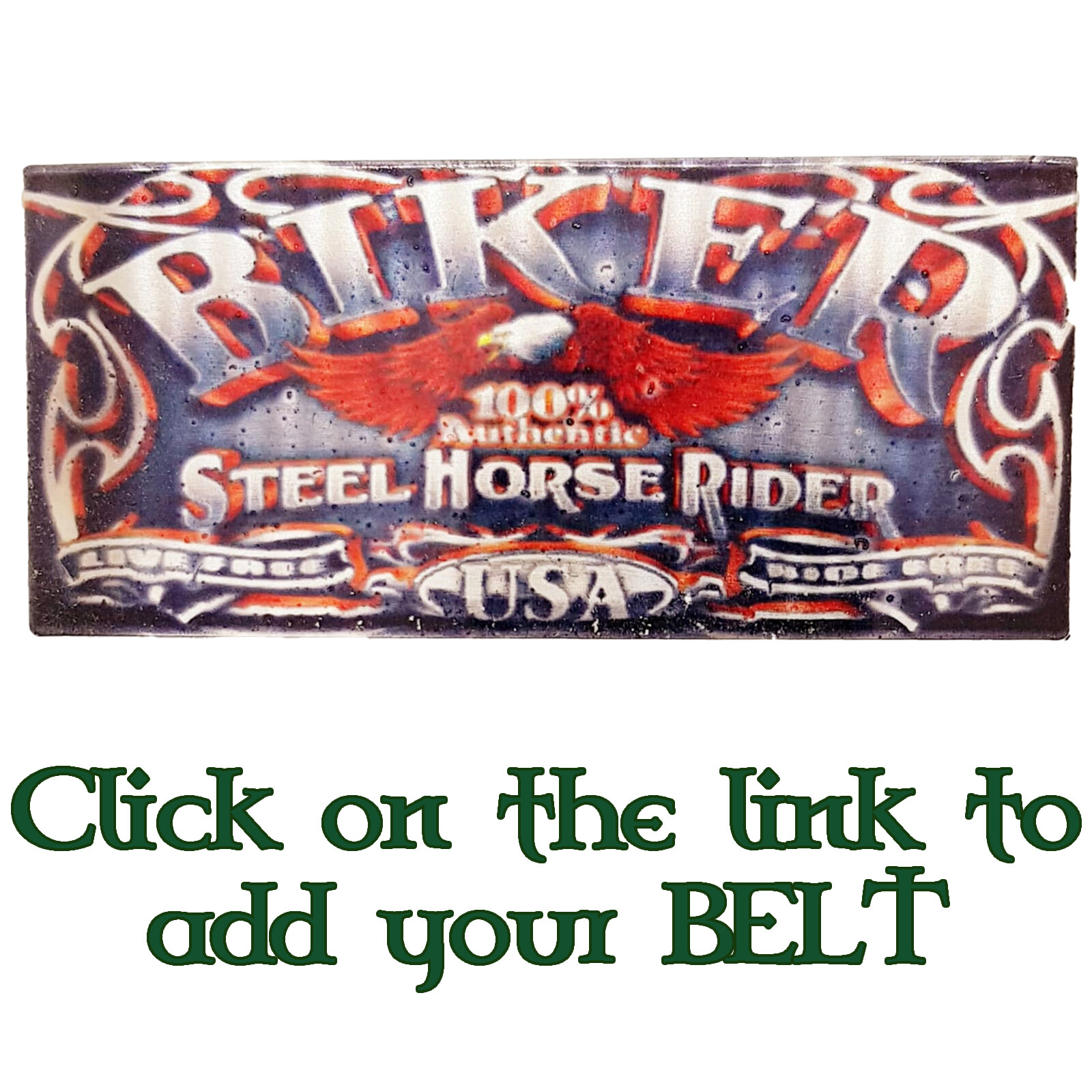 Steel Horse Rider Belt Buckle Chrome Metal Biker Rock USA American Live Free