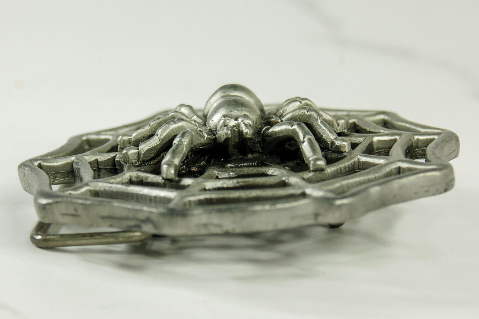 Spider and Web pewter belt buckle
