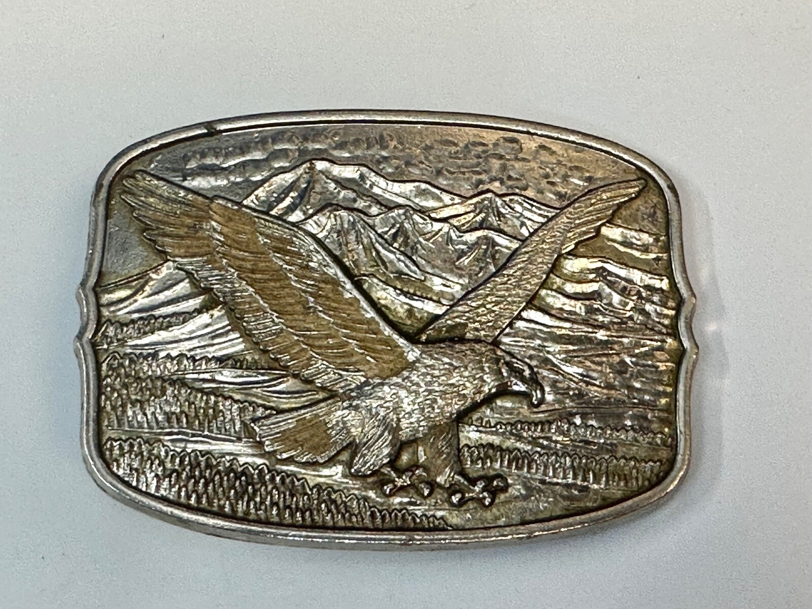Patriotic Majestic American Bald Eagle Flying High Vintage Numbered Belt Buckle