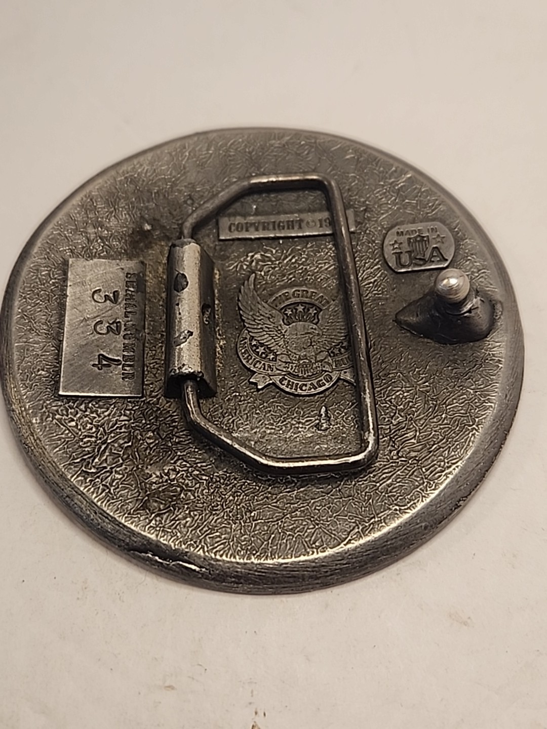 1926 Buffalo Nickel Design Belt Buckle Grt Amer. Chicago Beltbuckle Co. 1979