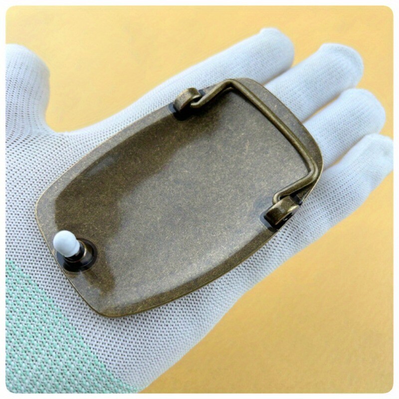 1pc Heavy-duty Solid Brass Belt Buckle 3.5 X 2 Inches Retro Woven Pattern Design