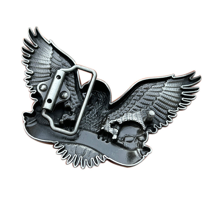 Zinc alloy belt buckle retro Western cowboy skull eagle belt buckle denim style
