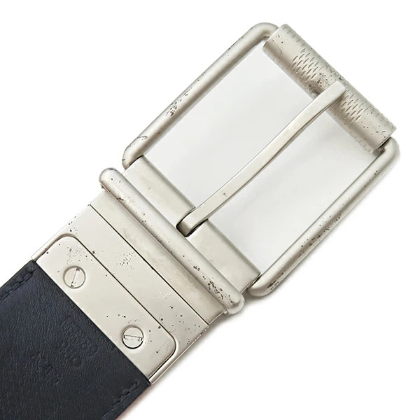 LOUIS VUITTON Belt Suntulle Boston 95 Leather Damier Infini Navy Orange