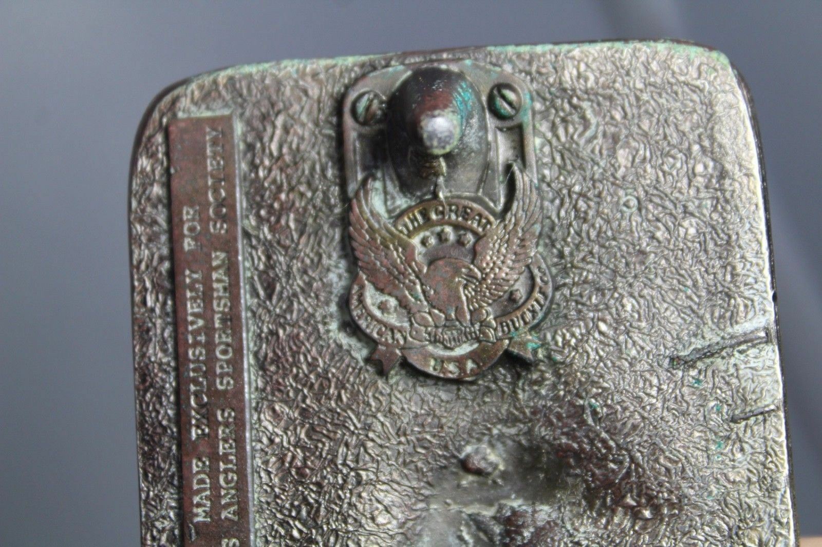 Vintage B.A.S.S. Bass Anglers Sportsman Society 1988 Brass Belt Buckle USA Made