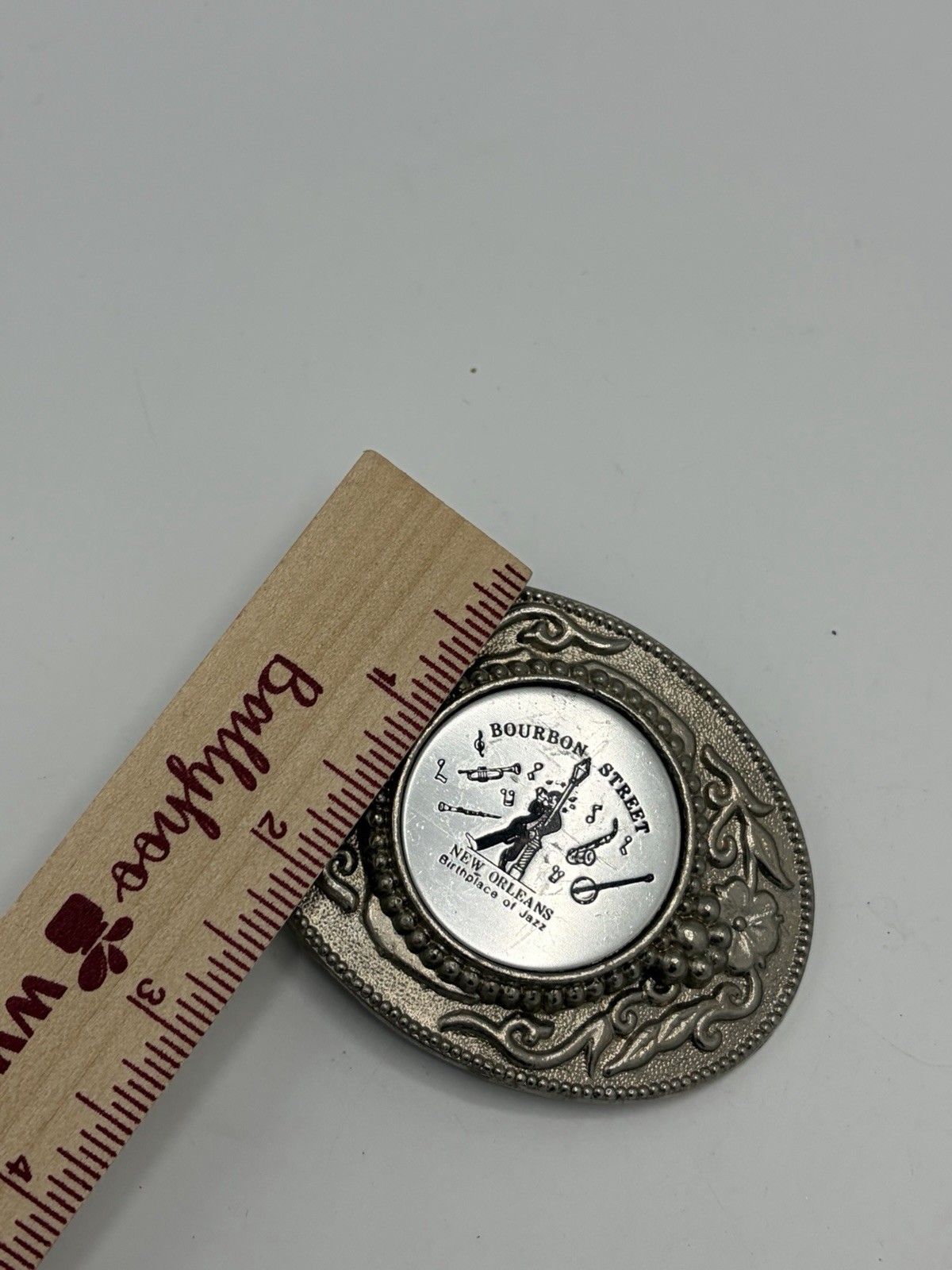 Bourbon Street New Orleans Jazz Belt Buckle Metal Vintage Collectors Americana