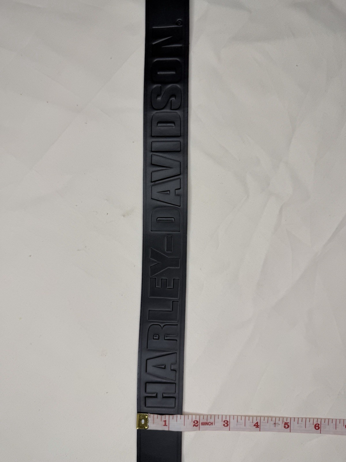 Vtg Y2k Harley Davidson Motorcycles Embossed Belt & Silver Flames Buckle Size 32