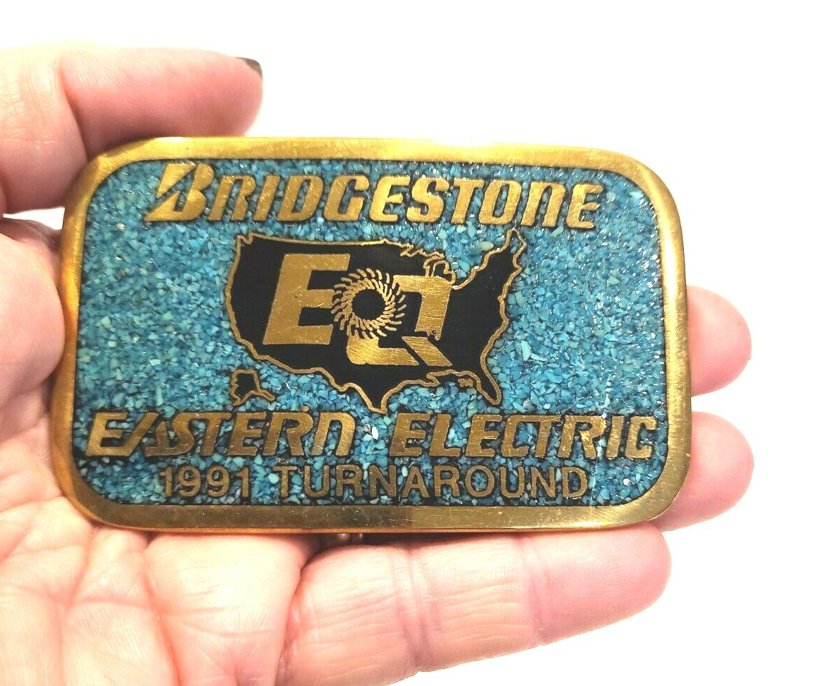 Bridgestone DynaBuckle Eastern Electric 1991 Turnaround Heavy Metal Belt Buckle