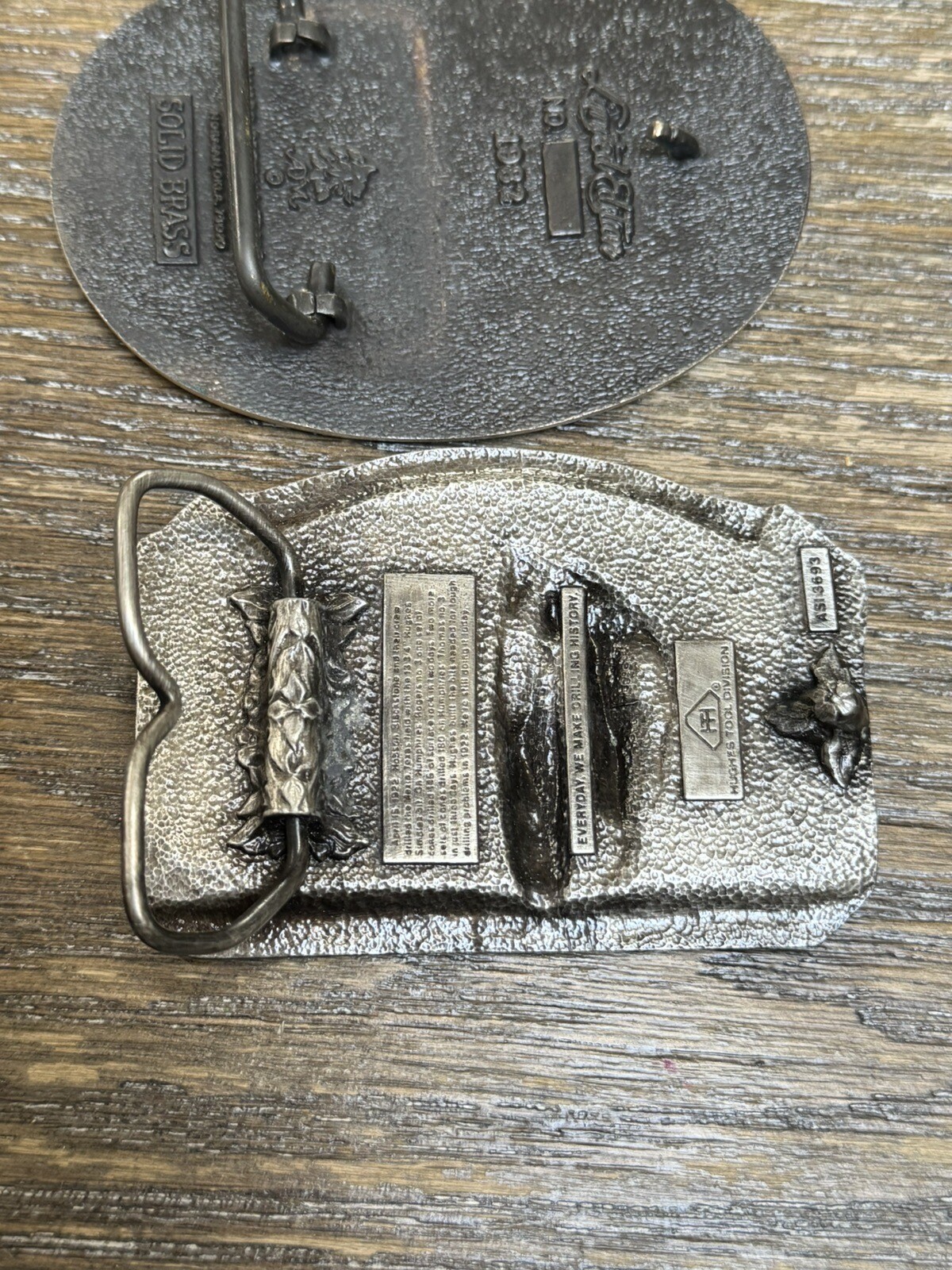 Hughes And Totco Vintage Oil Field Drilling Belt Buckles *MINT CONDITION*