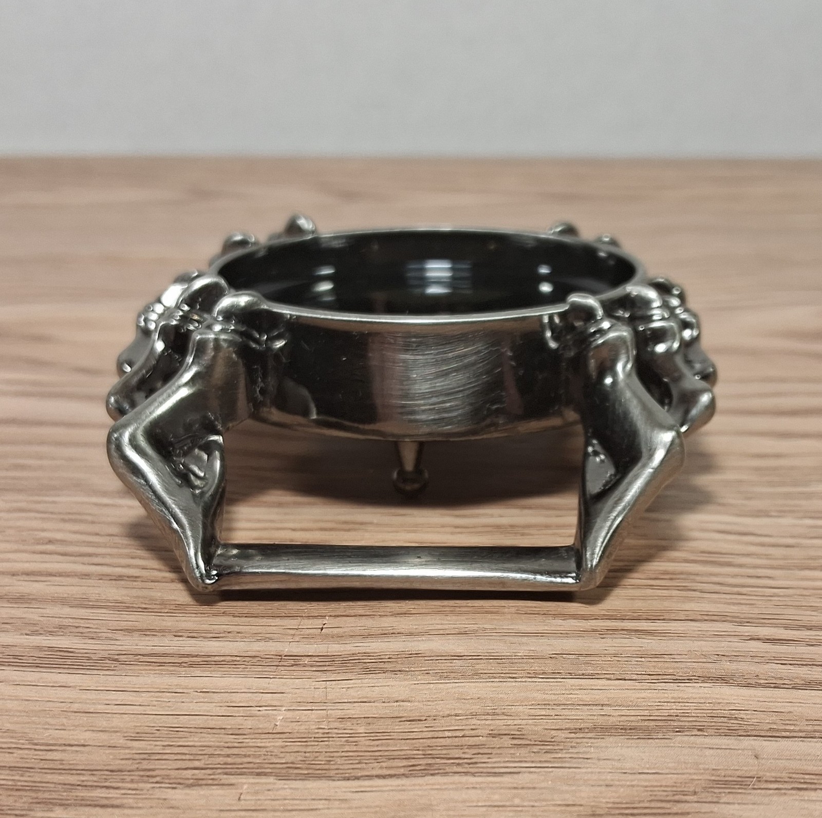 Skull Belt Buckle Biker Gothic Skeleton Vampire Fangs Dark Metal Pewter Finish
