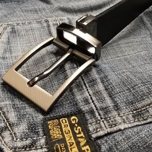 Mens Leather Reversible Belts Metal Buckles – Black Brown Tan – Sizes 26&Prime; – 60&Prime;