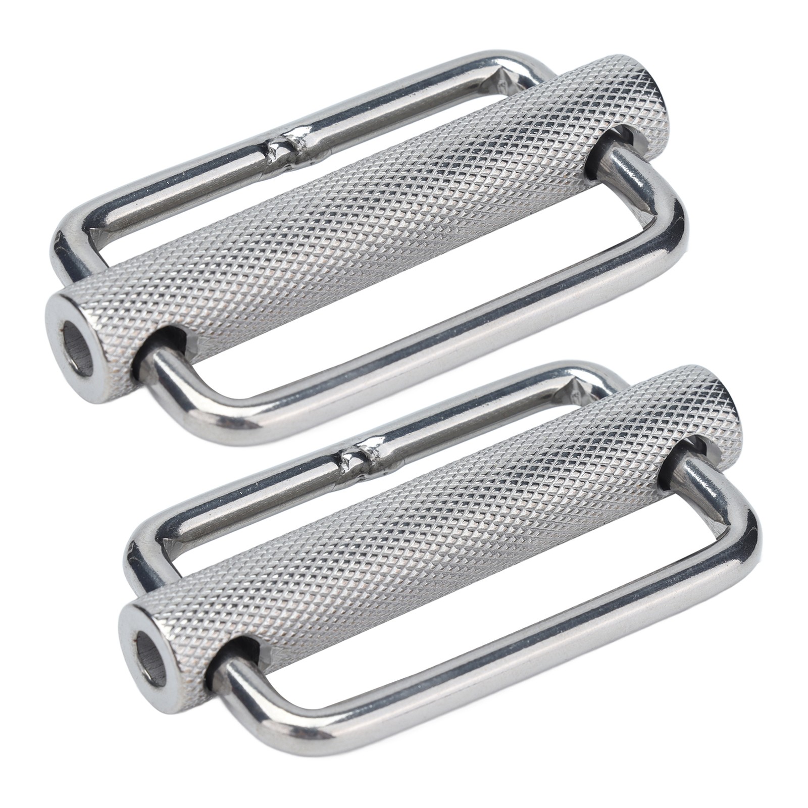 2Pcs Slide Buckle 316 Stainless Steel Rectangle Adjustable Knurled Roller Be CHU