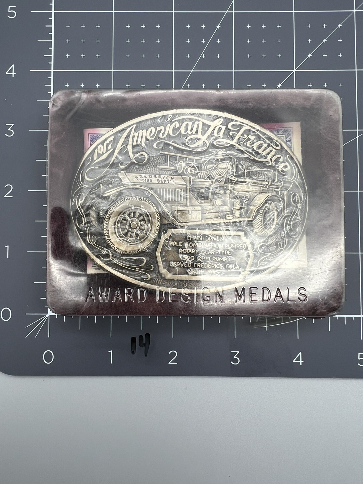 American La France 1917 Fireman Belt Buckle Fire truck Firefighters (14)