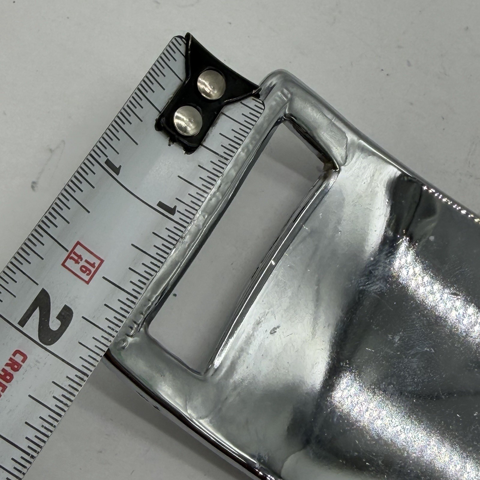 Vintage Silver Tone Hammer Rectangle Belt Buckle Textured Minimalist