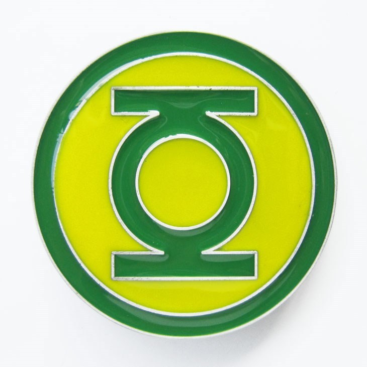 NEW GREEN LANTERN COMICS YELLOW SUPER HEROE BELT BUCKLE