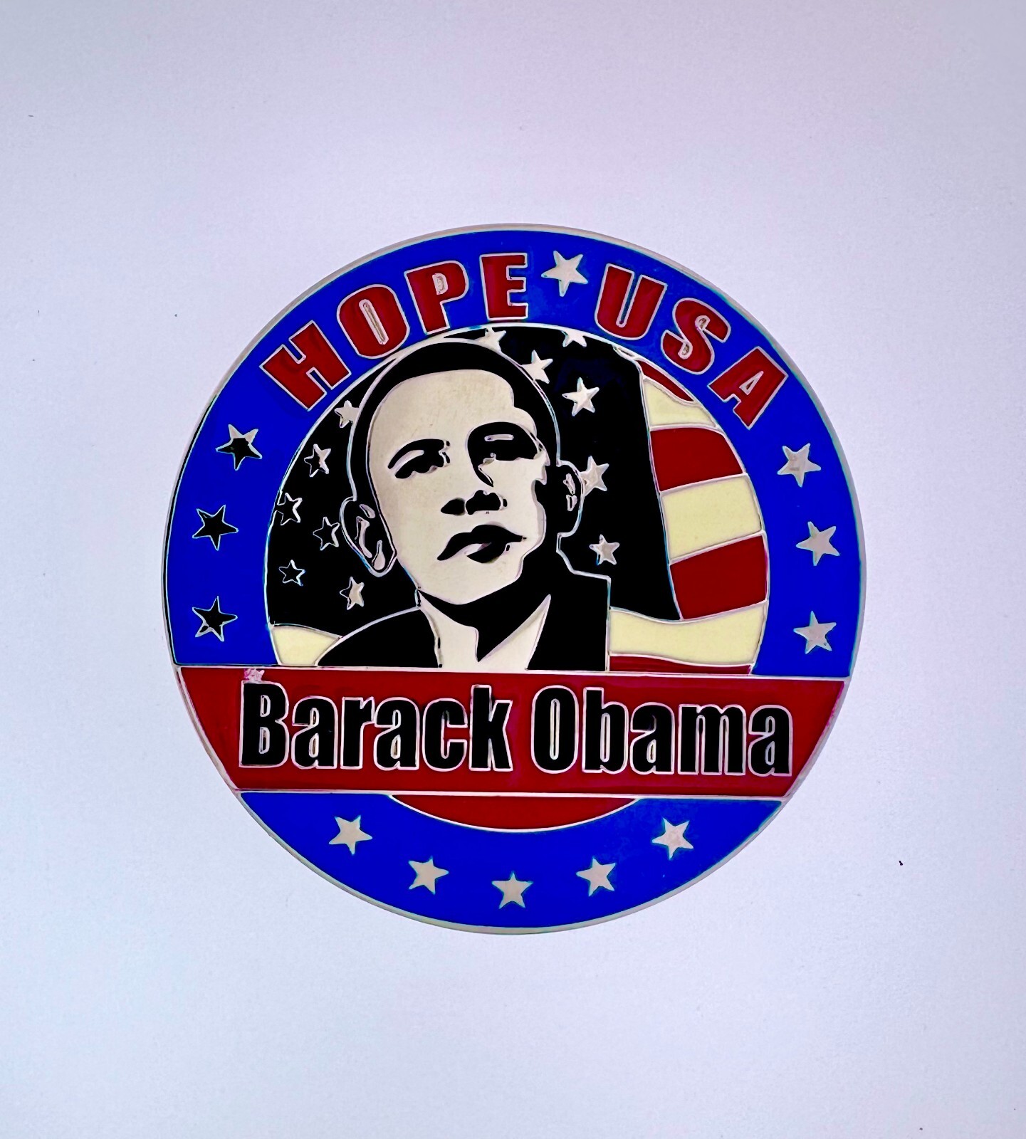 Barack Obama HOPE USA Flag Belt Buckle | American Western Silver Vintage Buckle