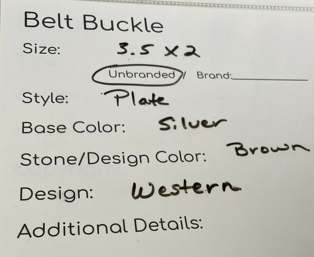 Western Belt Buckle Ombre Brown White Oval Men 3.5 x 2&Prime; Silver Plate