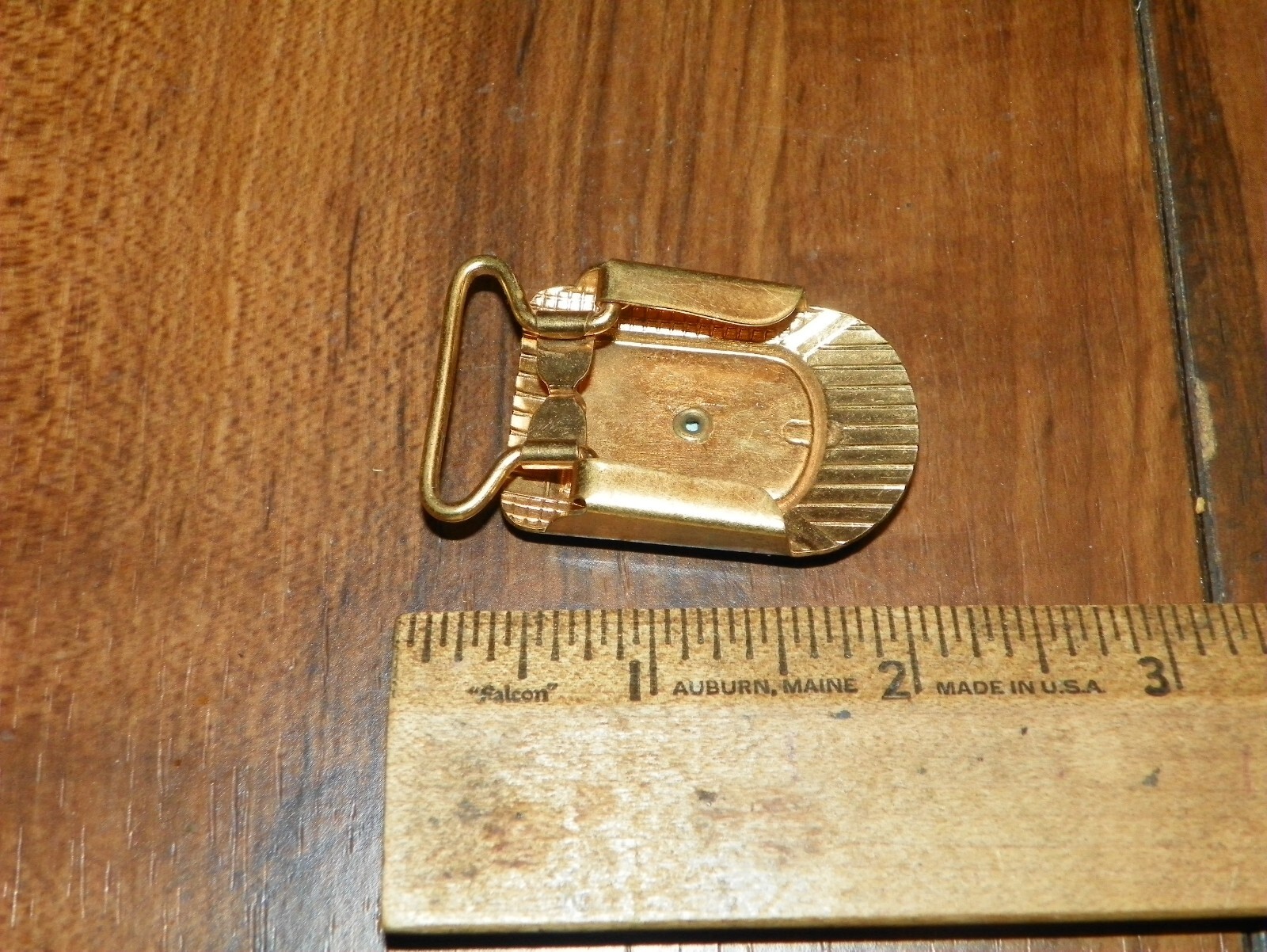 Vintage MACO Brass Belt Buckle Momogrammed « H » w/ Mother of Pearl Inlay