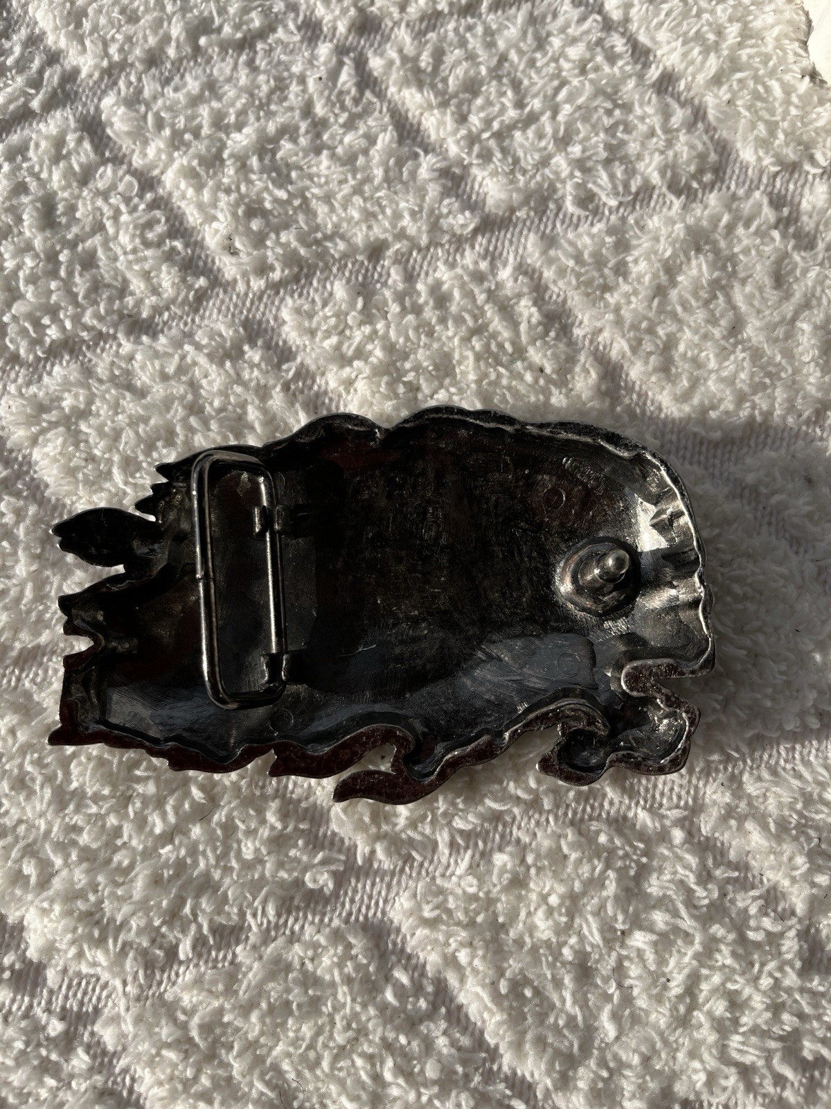Flaming Electric Guitar Skull Cutout Musician Rock Band Gothic Belt Buckle