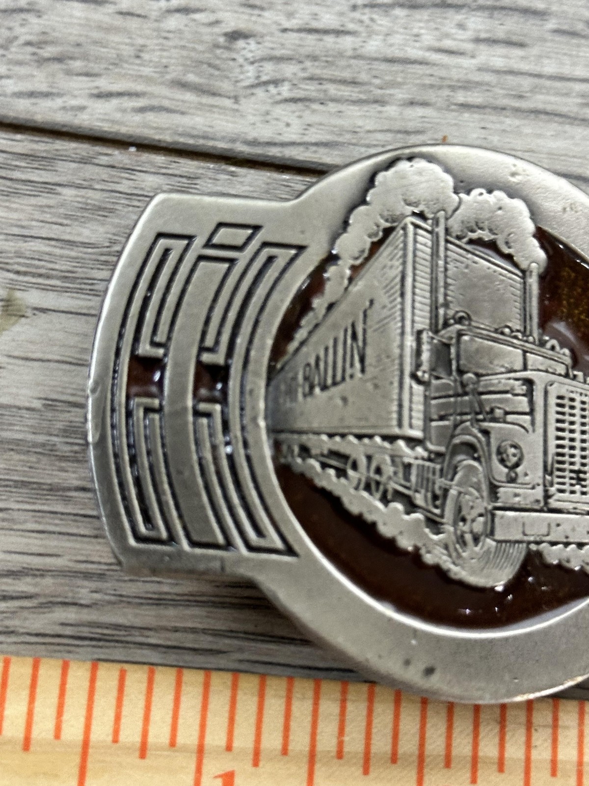 Vintage Great American Buckle Co Hi Ballin Truck Belt Buckle 1976 USA Metal
