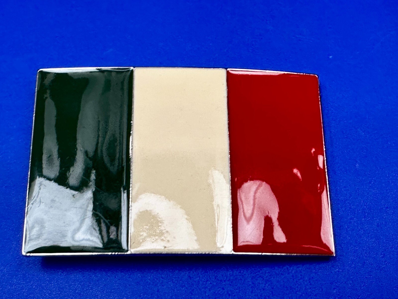 Italian Flag Italy Pride – Enameled Green White Red Patriotic Belt Buckle