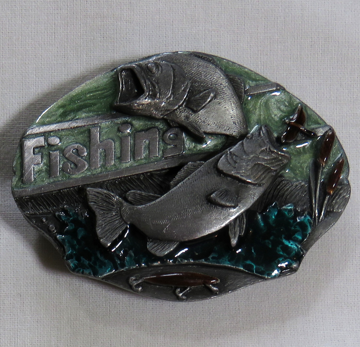 Fishing Vintage Belt Buckle 1991 Arroyo Grande Nature Wilderness USA Made